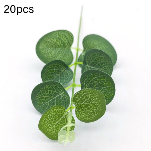 20Pcs Artificial Eucalyptus Leaves Wedding Party Decor Faux Floral Arrangement Greenery - 1