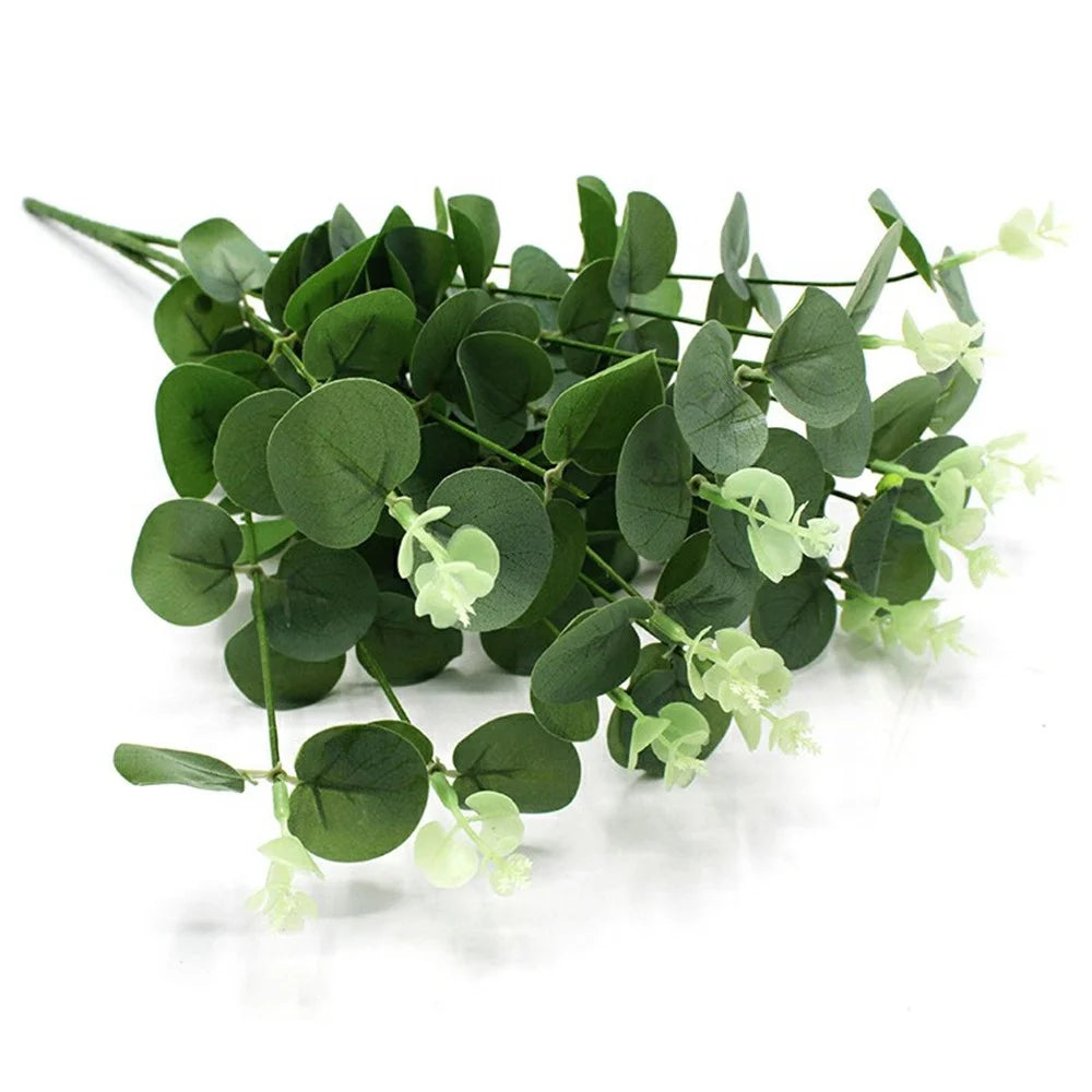 2Pcs Artificial Eucalyptus 16 Heads Faux Plants Greenery Home Hotel Decor - 1