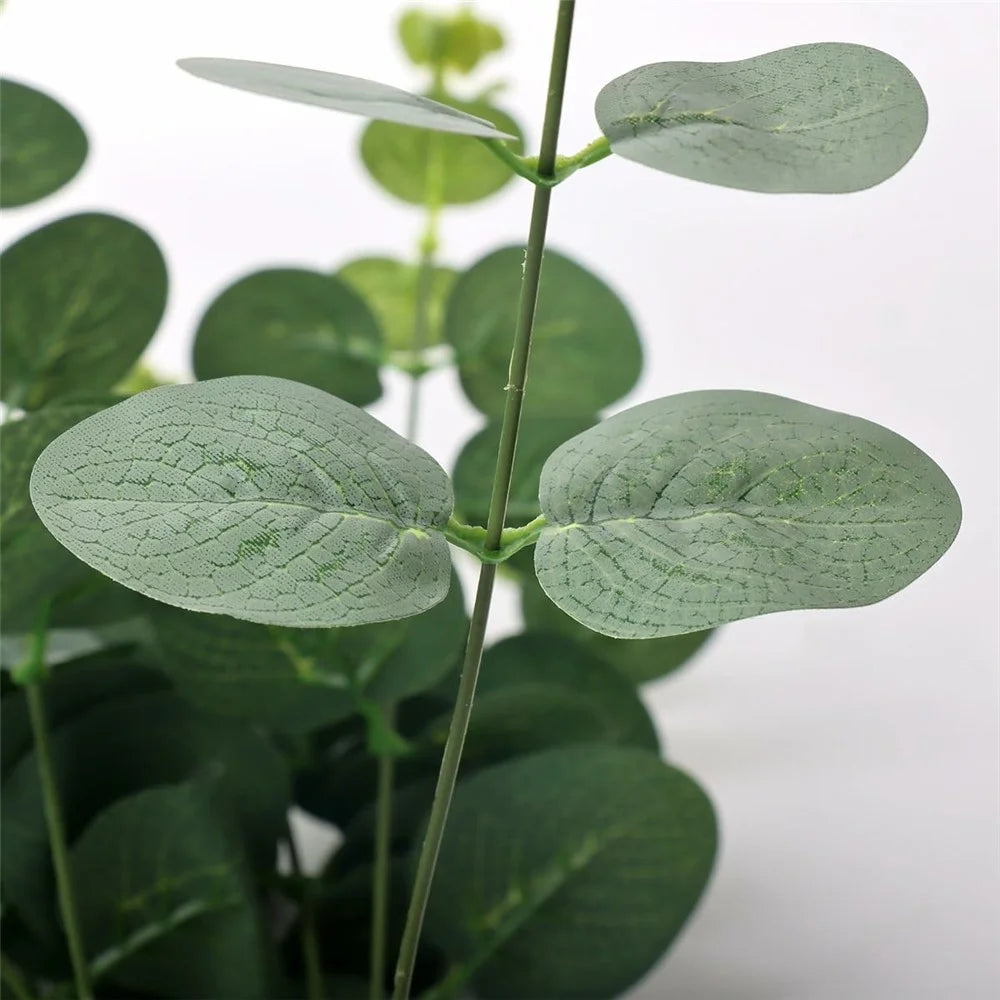 2Pcs Artificial Eucalyptus 16 Heads Faux Plants Greenery Home Hotel Decor - 6