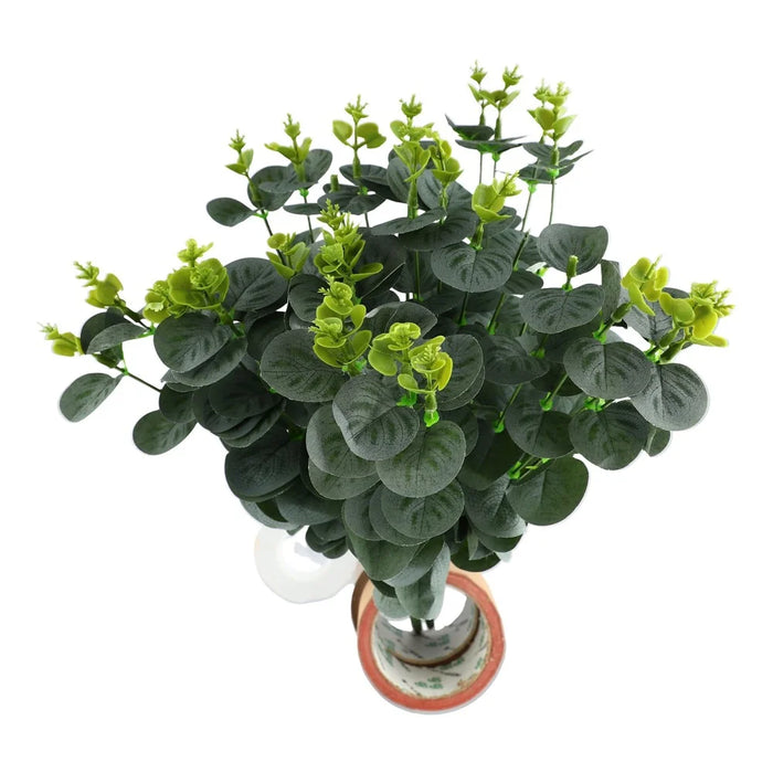 2Pcs Artificial Eucalyptus 16 Heads Faux Plants Greenery Home Hotel Office Decor - 5