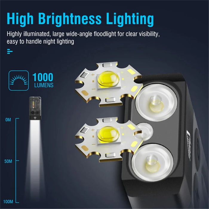 V10 Mini EDC Flashlight Multifunction 365nm UV Identification Work Light with Warning Alarm - Transparent Black - 5