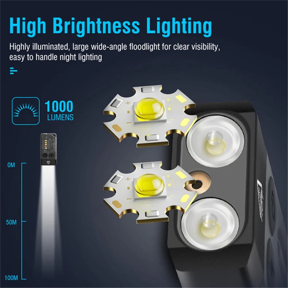 V10L Mini Laser Pointer Flashlight Buzzer Sound Light Warning Safety Defense Magnetic Work Light - Transparent Black - 5