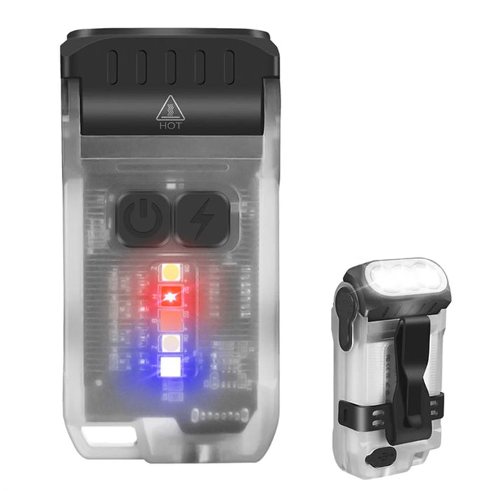 V15 Mini Portable Flashlight 1200LM Adjustable Head with Clip Work Light - Fluorescent White - 2