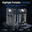 V30 Rechargeable Flashlight Power Bank 180 Degree Adjustable Work Light with Sound / Light Alarm - Transparent Black - 4