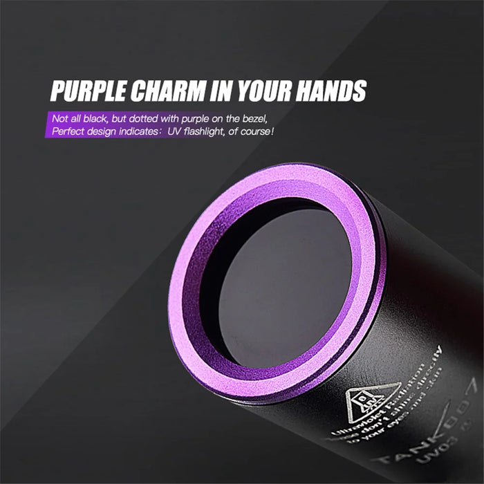 TANK007 UV03 365nm Ultraviolet Flashlight Handheld UV Torch Light for Currency Verification ( No Battery ) - 5