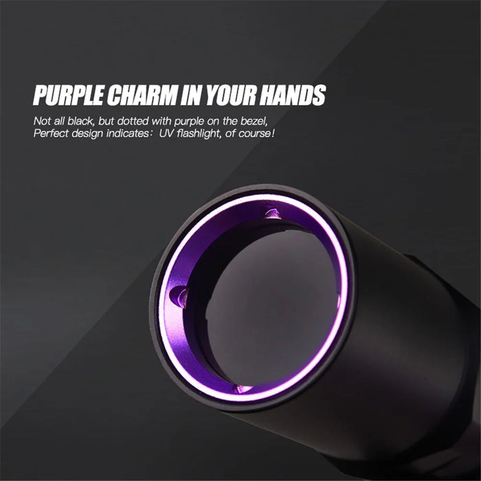 TANK007 UV320 365nm Ultraviolet Flashlight Fluorescence Detection UV Lamp with Clip ( No Battery ) - 5