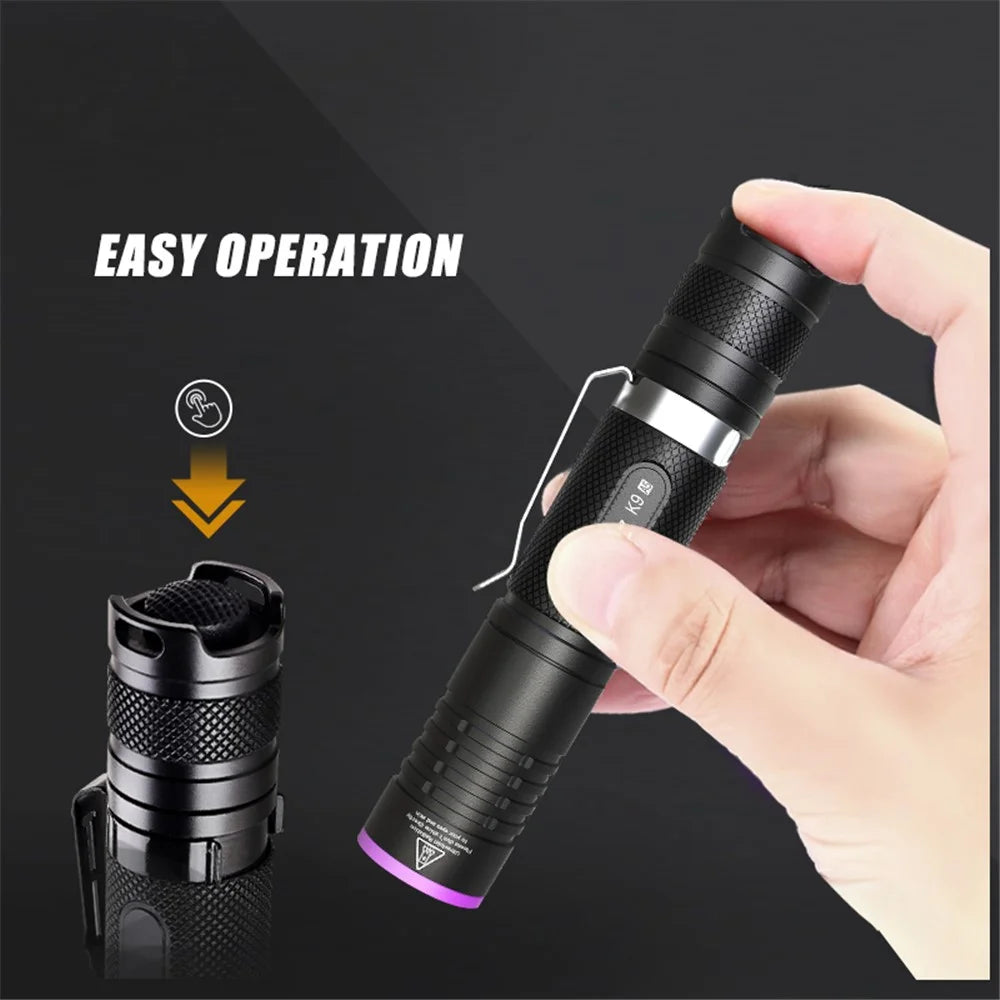 TANK007 K9A5 365nm UV Flashlight Fluorescence Detection IPX8 Waterproof Rechargeable LED Torch - 6