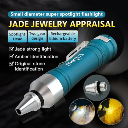 TANK007 J658 Jade Inspection Flashlight Focused Beam Mini LED Torch for Jewelry Identification - 2