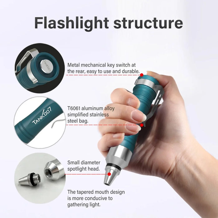 TANK007 J658 Jade Inspection Flashlight Focused Beam Mini LED Torch for Jewelry Identification - 4
