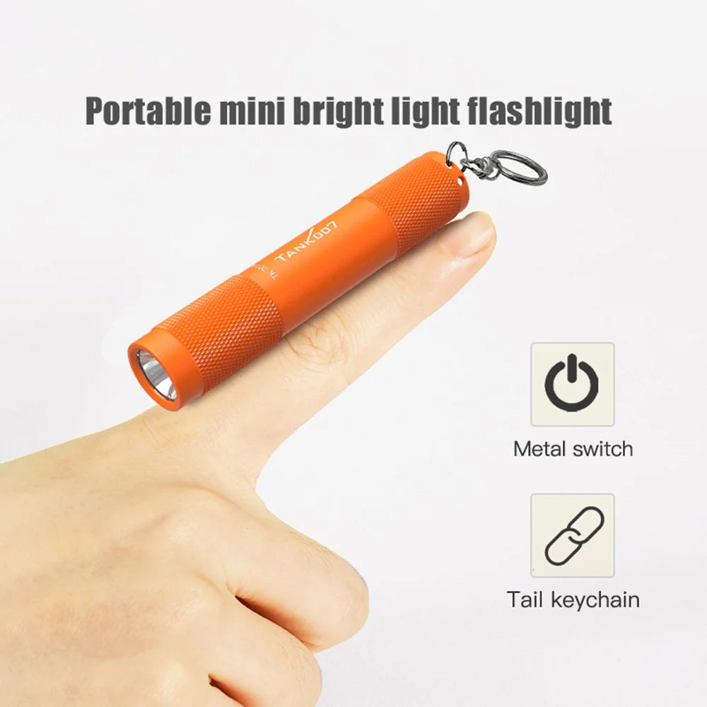 TANK007 TK701A Waterproof Mini Flashlight with Keyring 80 Lumens Portable LED Torch ( No Battery ) - Orange - 2