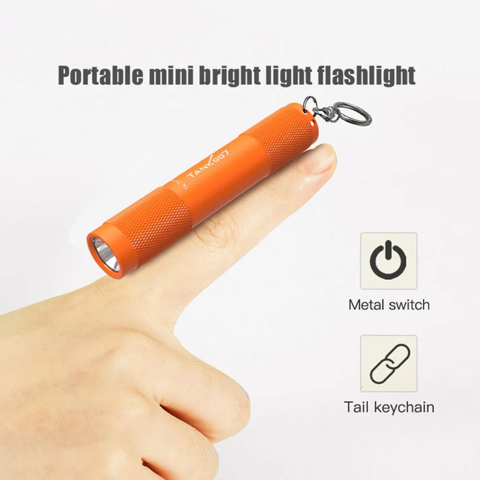TANK007 TK701A Waterproof Mini Flashlight with Keyring 80 Lumens Portable LED Torch ( No Battery ) - Orange - 2