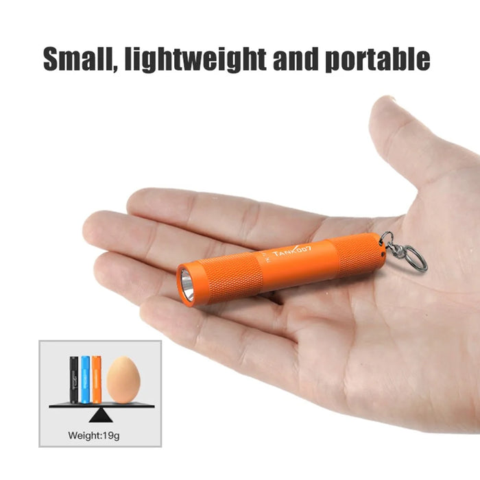 TANK007 TK701A Waterproof Mini Flashlight with Keyring 80 Lumens Portable LED Torch ( No Battery ) - Orange - 3