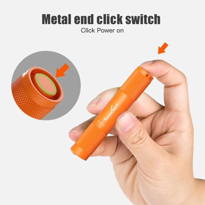 TANK007 TK701A Waterproof Mini Flashlight with Keyring 80 Lumens Portable LED Torch ( No Battery ) - Orange - 4