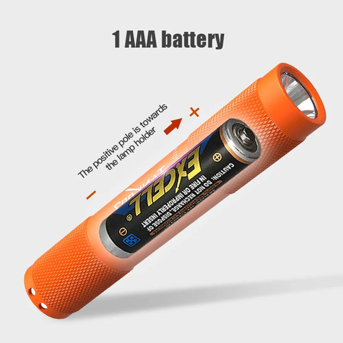 TANK007 TK701A Waterproof Mini Flashlight with Keyring 80 Lumens Portable LED Torch ( No Battery ) - Orange - 5