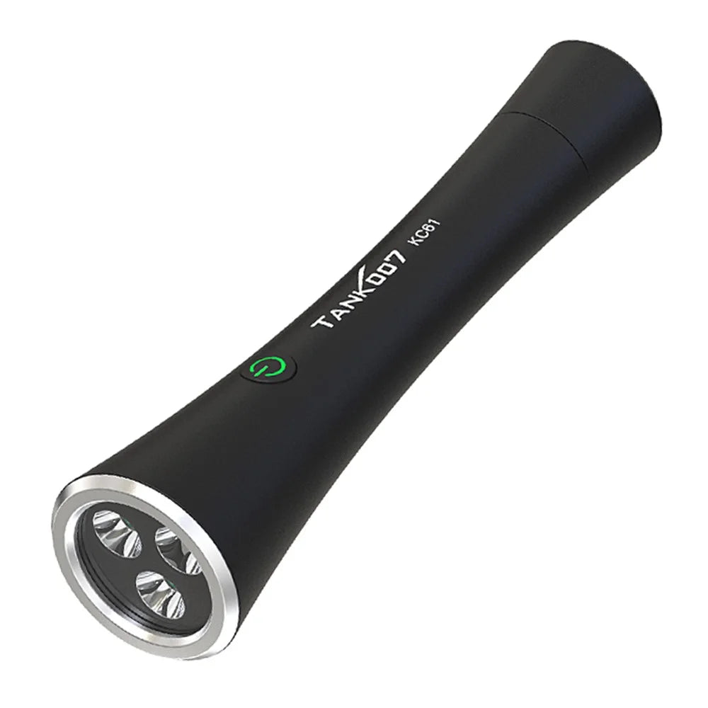 TANK007 KC61 Tactical Flashlight 1800lm High Brightness Type C Rechargeable LED Torch - Black - 1