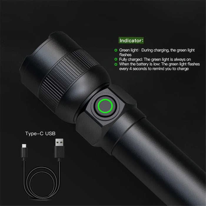 TANK007 KZ02 Zoomable LED Flashlight Outdoor 1000 Lumens Rechargeable High Brightness Torch - 4