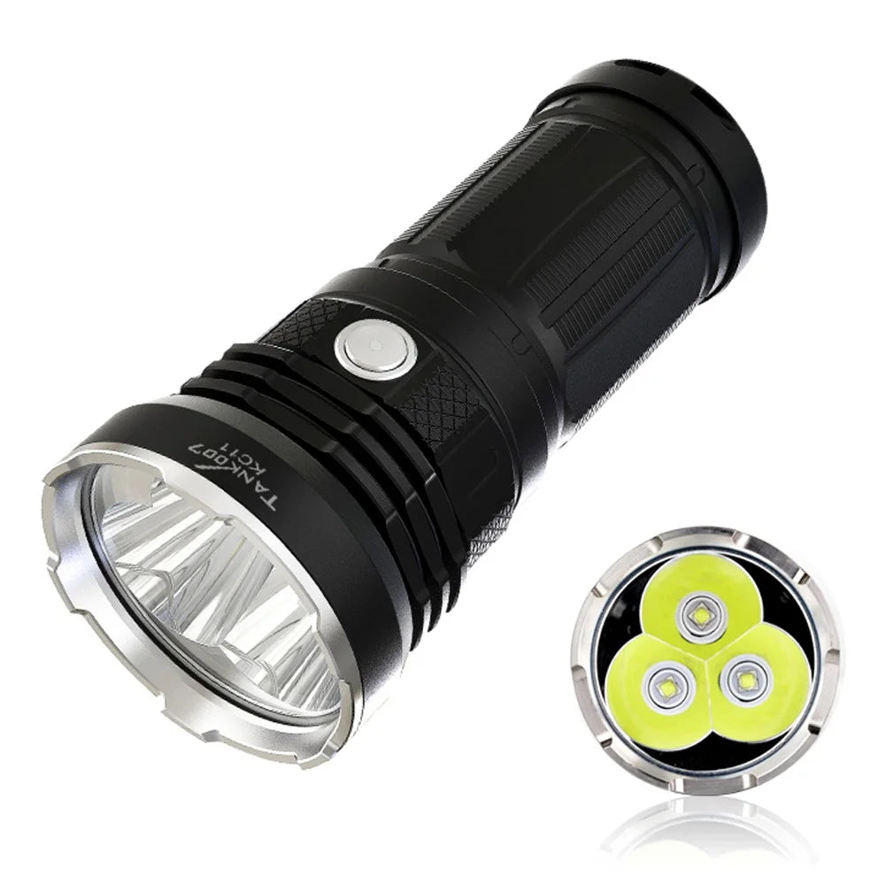 TANK007 KC11 IPX8 Waterproof High Power LED Flashlight 6 Modes 8000 Lumens Rechargeable Torch - 1