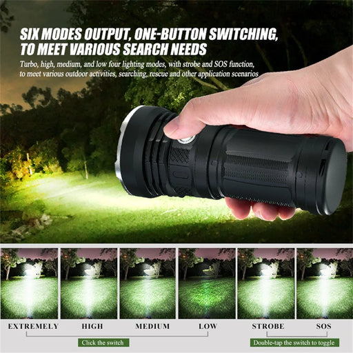TANK007 KC11 IPX8 Waterproof High Power LED Flashlight 6 Modes 8000 Lumens Rechargeable Torch - 2