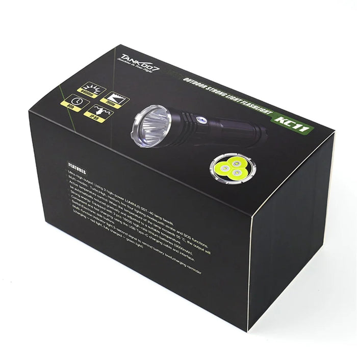 TANK007 KC11 IPX8 Waterproof High Power LED Flashlight 6 Modes 8000 Lumens Rechargeable Torch - 6