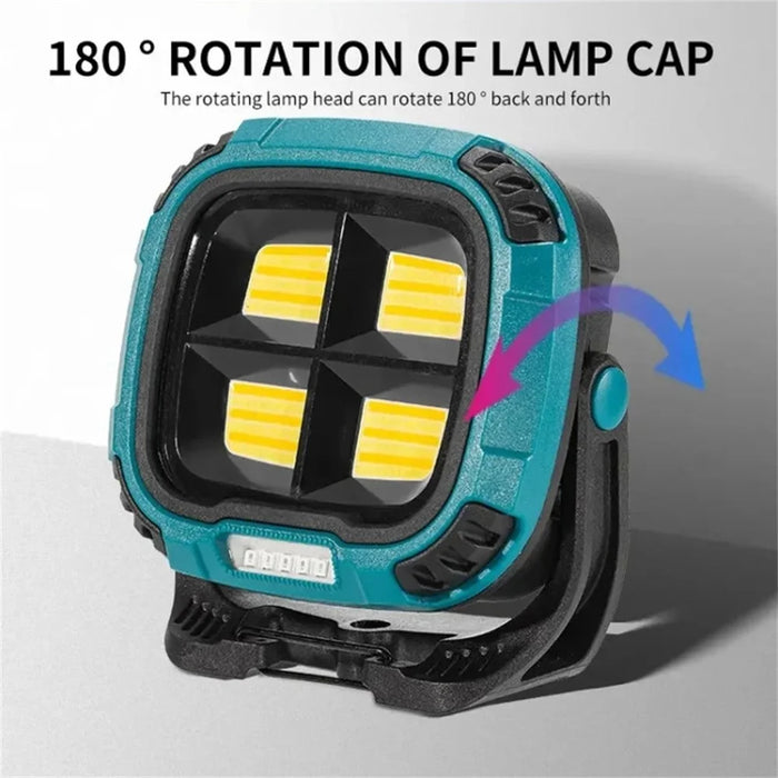 W894-1 COB Magnetic Floodlight Work Lamp Portable Emergency Flashlight (No Battery) - Blue - 2