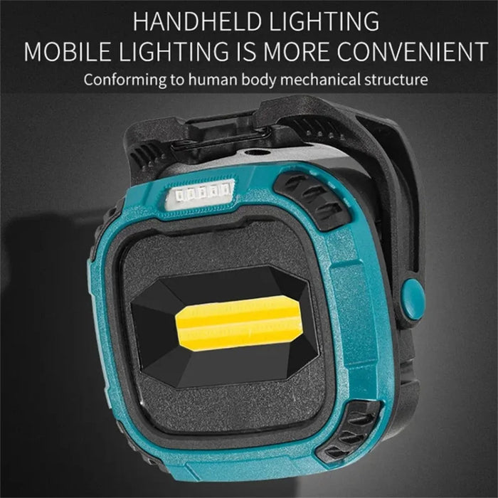 W895-1 COB Portable Floodlight Rechargeable Work Light Multi-Functional Flashlight (Without Battery) - Blue - 4