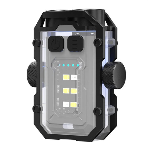 YSD01PRO Mini Keychain Light Fingertip Gyro Bottom Magnetic Multi-Mode Adjustable Cap Clip Lamp - White - 1