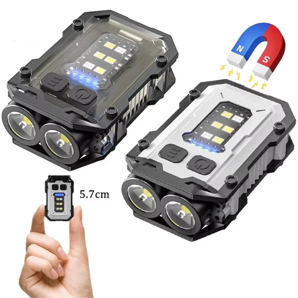 YSD01 Mini Keychain Light Portable Outdoor Flashlight Magnetic Anti-Lost Quick Charge Work Light - White - 2