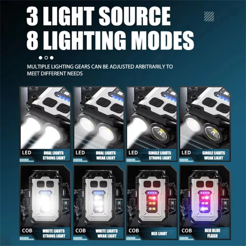 YSD01 Mini Keychain Light Portable Outdoor Flashlight Magnetic Anti-Lost Quick Charge Work Light - White - 5