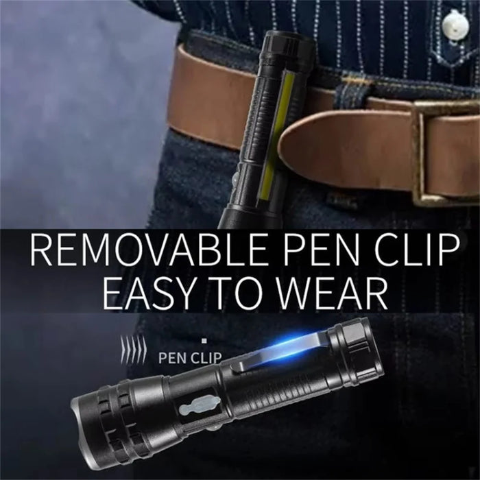 P27 Pen Clip Flashlight High Brightness Outdoor Emergency Torch with Magnetic Base ( No Battery ) - 7