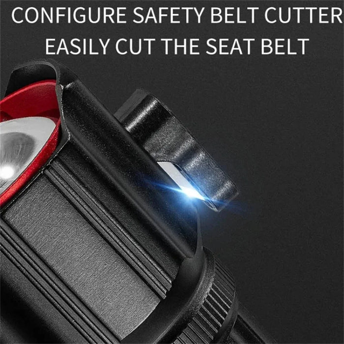 W5196 LED Flashlight with Laser Safety Rescue Tool Seatbelt Cutter Window Breaker (Without Battery) - 6