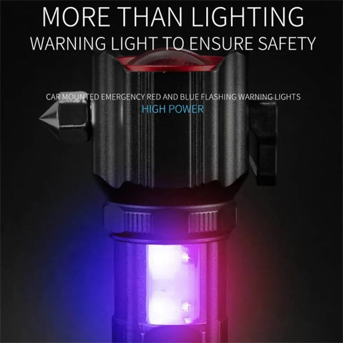 W5196 LED Flashlight with Laser Safety Rescue Tool Seatbelt Cutter Window Breaker (Without Battery) - 7