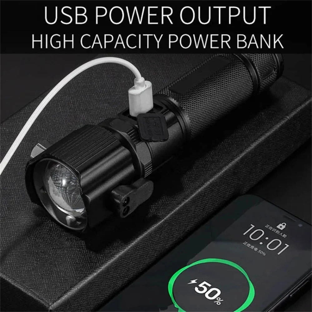 W5196 Flashlight with Laser Safety Cutter Emergency Car Tool Strobe Light USB Rechargeable for Outdoor - 5