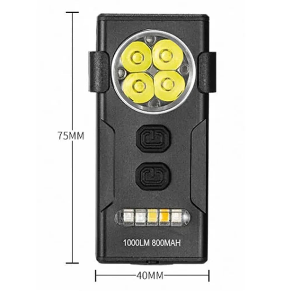 D84 Magnetic Mini Keychain Work Light 4-LED Flat Portable Flashlight with Multi-Color Modes  /  Strong Magnet  /  Clip-On Design - 3