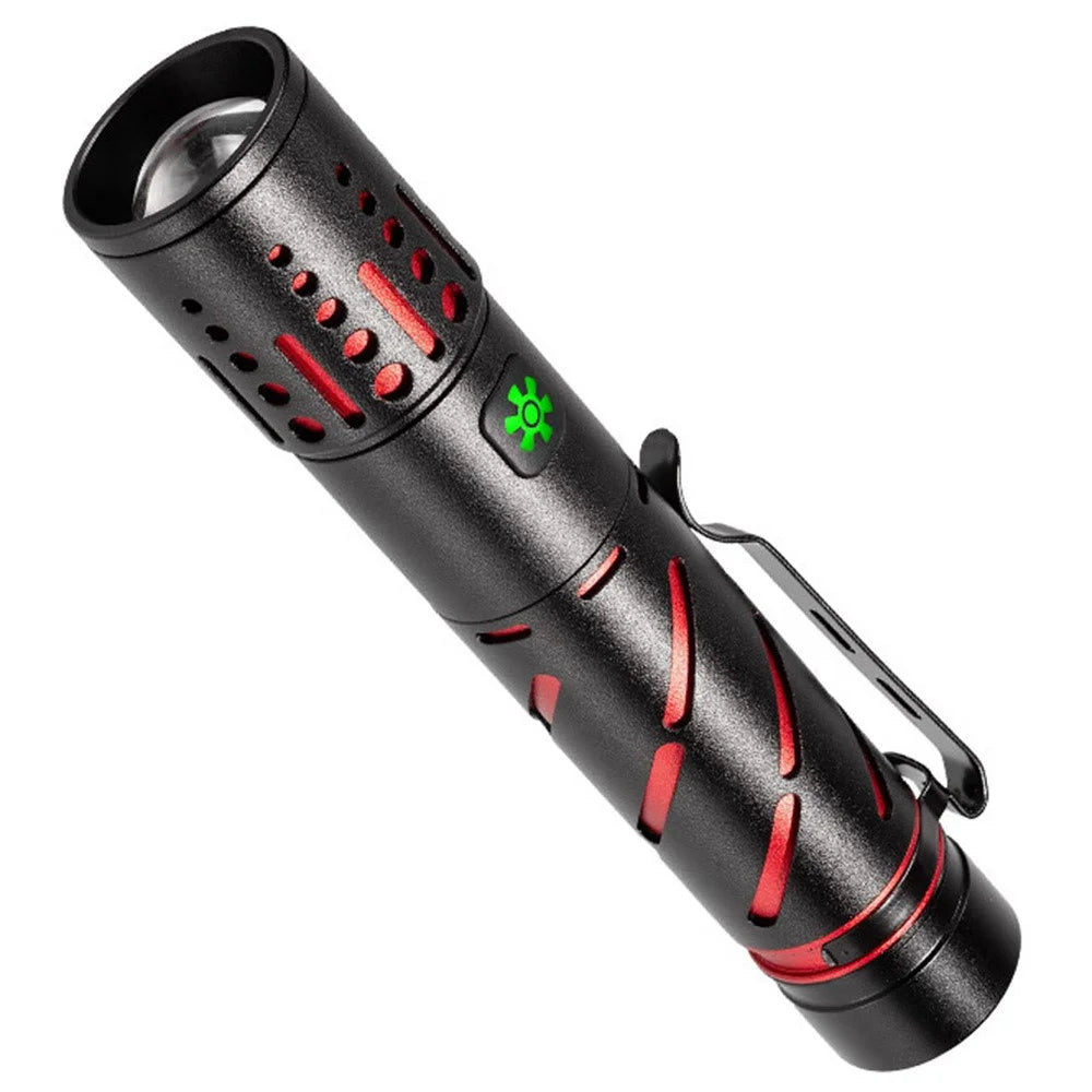 XQ-S50 Mini Laser Flashlight Zoomable LED Pen Clip Emergency Repair Torch with 18650 Battery - 1