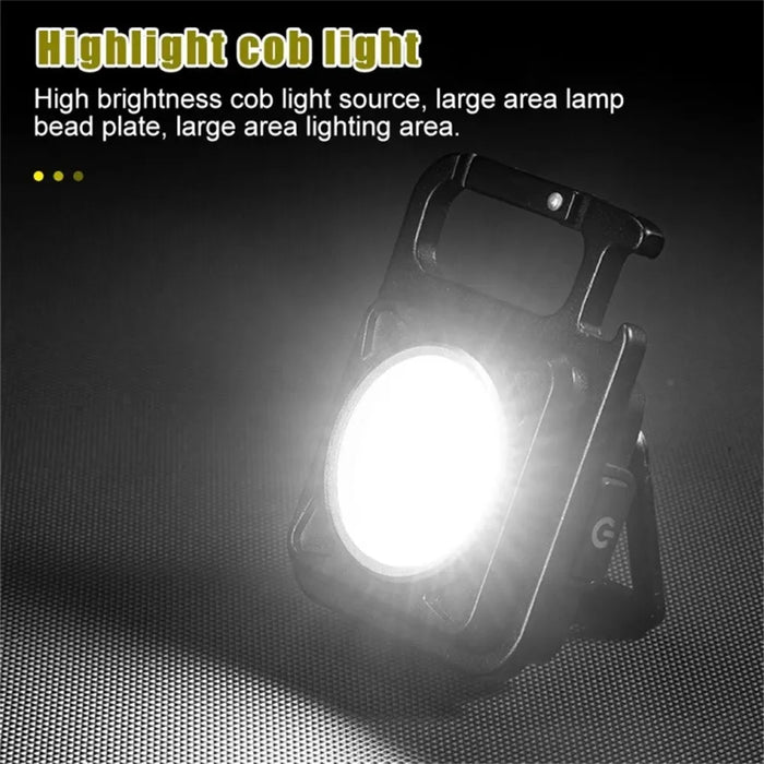 W5134 Mini LED Flashlight Keychain Light with Bottle Opener Portable High Brightness Magnetic Lamp - Black - 5