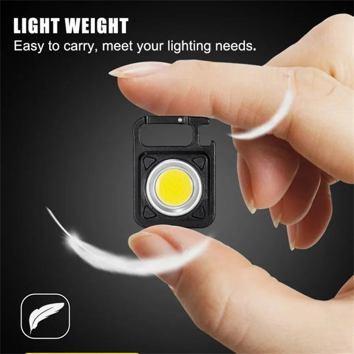 W5134 Mini LED Flashlight Keychain Light with Bottle Opener Portable High Brightness Magnetic Lamp - Black - 6