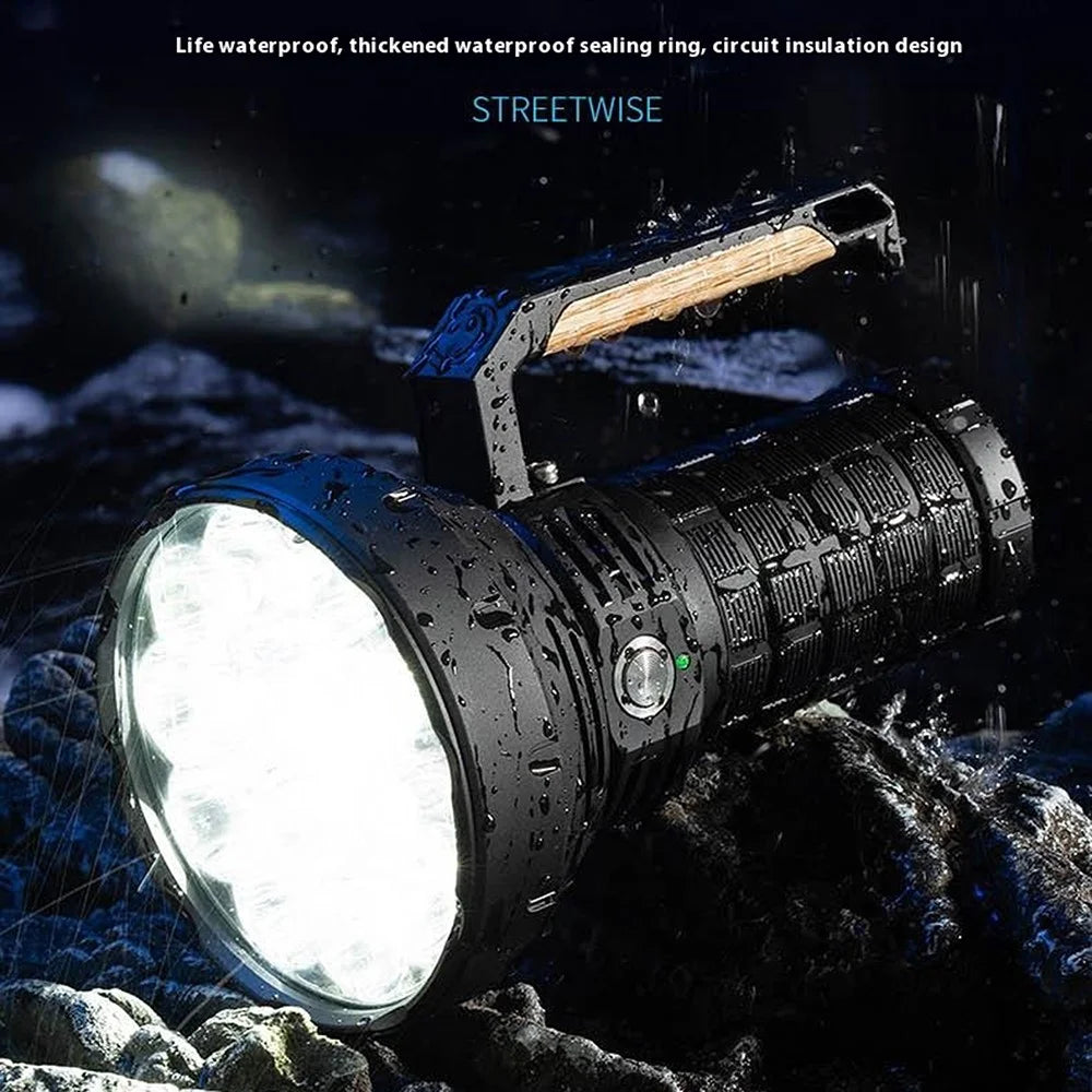 W5221-1 High Power Type C Rechargeable Handheld Spotlight Dimmable 16 Leds Searchlight for Patrol - 4