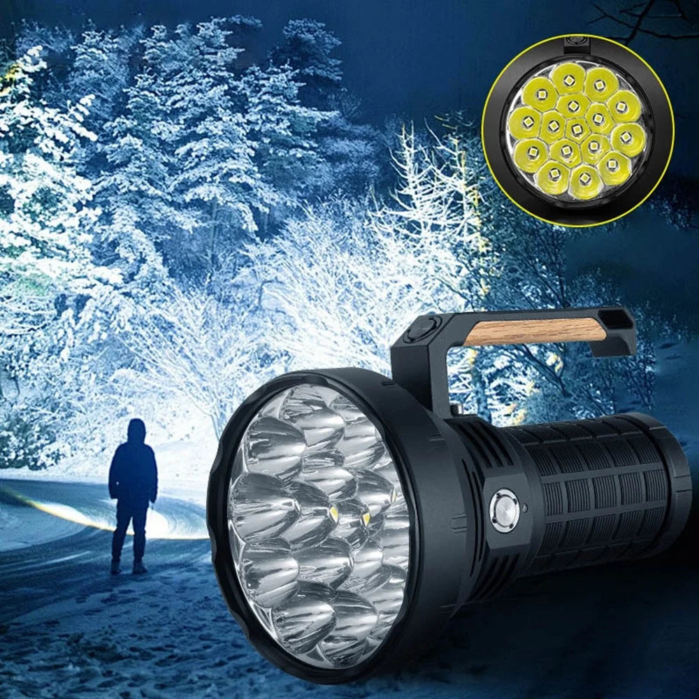 W5221-1 High Power Type C Rechargeable Handheld Spotlight Dimmable 16 Leds Searchlight for Patrol - 5