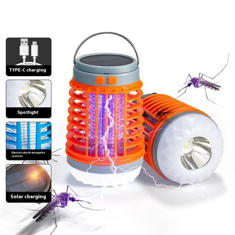 W890-1 LED Mosquito Killer Lamp USB Rechargeable Silent Insect Zapper with UV Light  /  4 Lighting Modes - Orange - 2