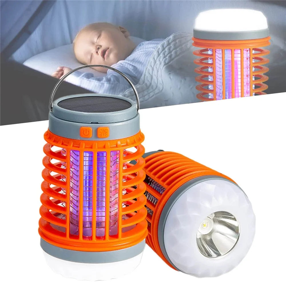 W890-1 LED Mosquito Killer Lamp USB Rechargeable Silent Insect Zapper with UV Light  /  4 Lighting Modes - Orange - 3