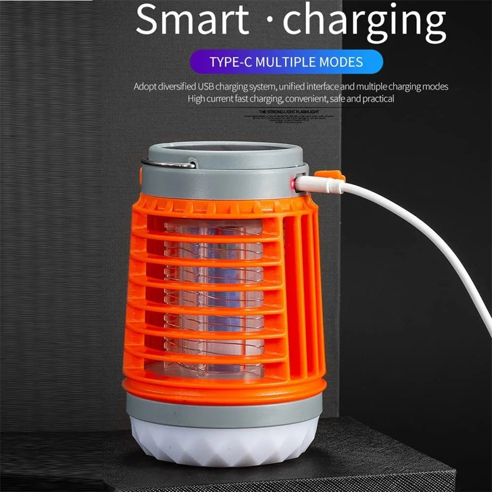 W890-1 LED Mosquito Killer Lamp USB Rechargeable Silent Insect Zapper with UV Light  /  4 Lighting Modes - Orange - 4