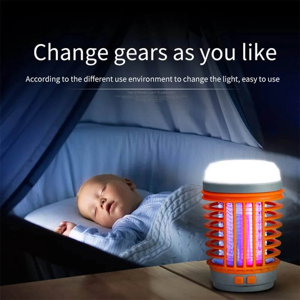 W890-1 LED Mosquito Killer Lamp USB Rechargeable Silent Insect Zapper with UV Light  /  4 Lighting Modes - Orange - 6