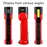XTE + COB Dual Light Source Flashlight 180 Degree Rotatable Magnetic Work Light with Clip - Red - 2