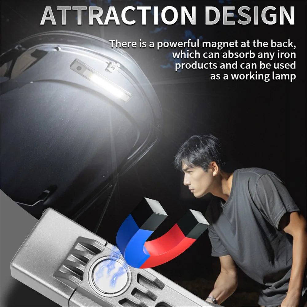 K-512 Multifunctional Laser Pen Light Emergency Illumination Red Warning Magnetic Clip Design Flashlight - 4