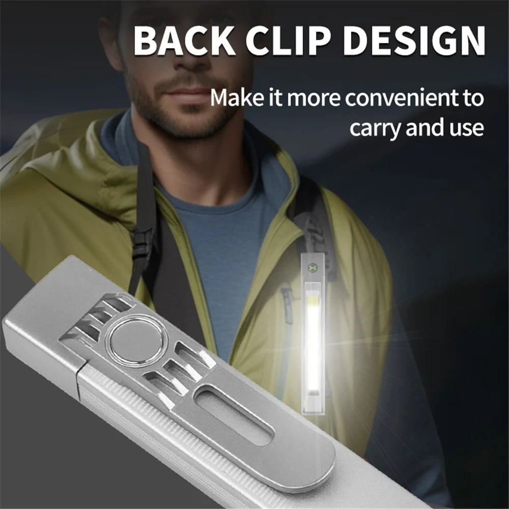K-512 Multifunctional Laser Pen Light Emergency Illumination Red Warning Magnetic Clip Design Flashlight - 6
