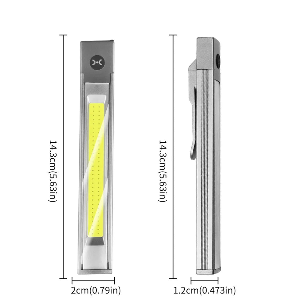 K-512 Multifunctional Laser Pen Light Emergency Illumination Red Warning Magnetic Clip Design Flashlight - 7