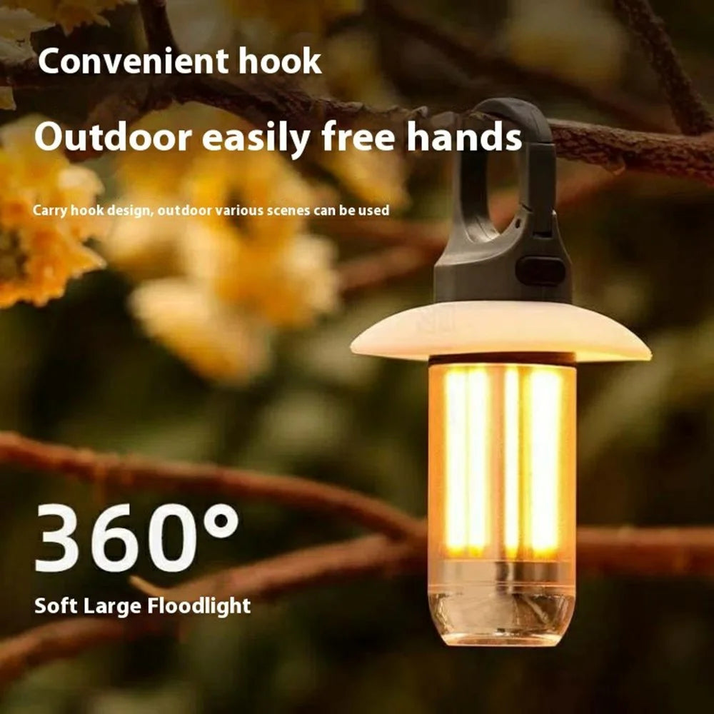 YY17 Rechargeable Camping Lantern Warm / White Light Portable Outdoor Tent Light, 4 Tungsten Filaments - 2