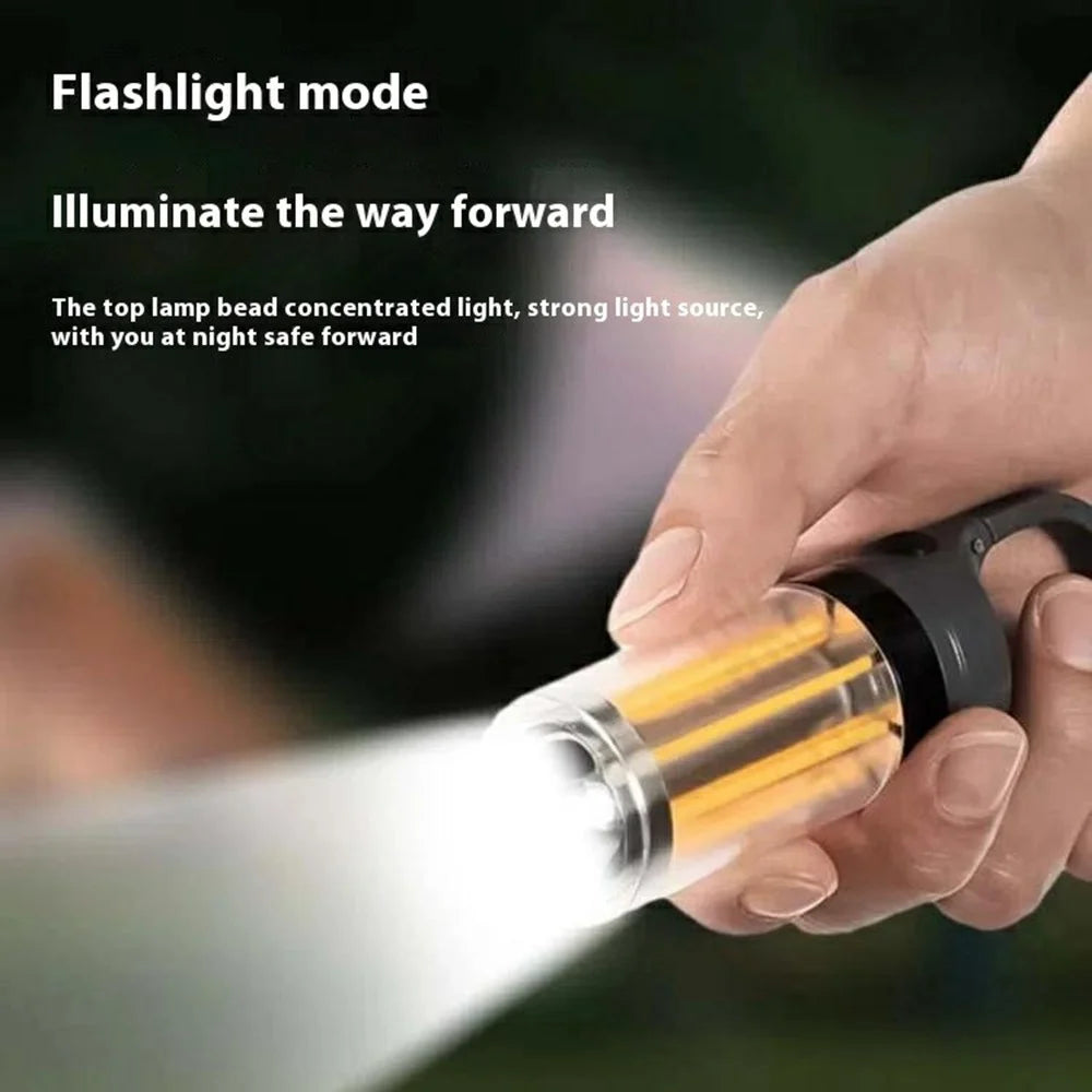 YY17 Rechargeable Camping Lantern Warm / White Light Portable Outdoor Tent Light, 8 Tungsten Filaments - 3