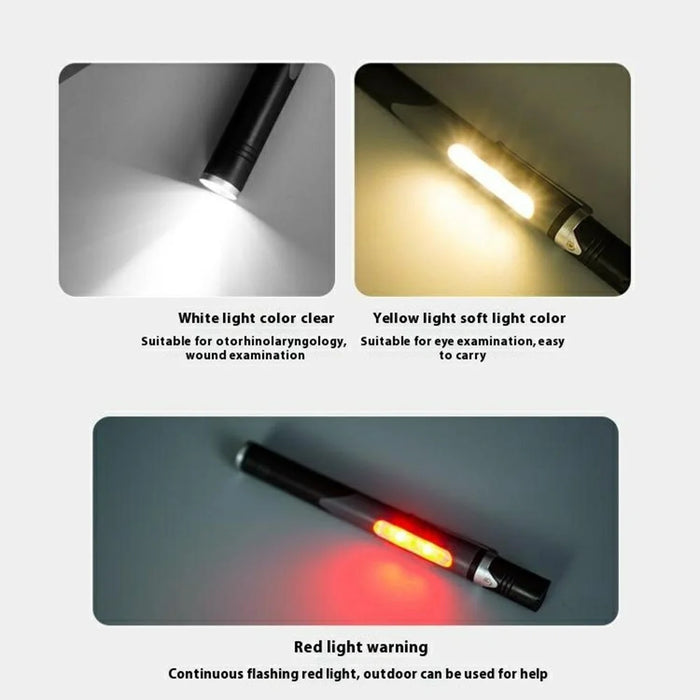 B35 Pen Light Portable Flashlight Dual with Color Light Source for Medical Examination  /  Outdoor Emergency - Grey - 4