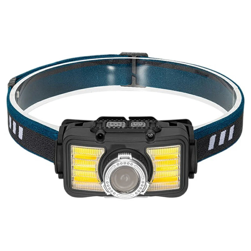 W6100A LED Mini Headlamp Motion Sensor COB Outdoor Adventure Fishing Headlight High Brightness - Black - 1